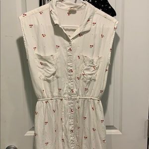 Medium white japna dress with cherries